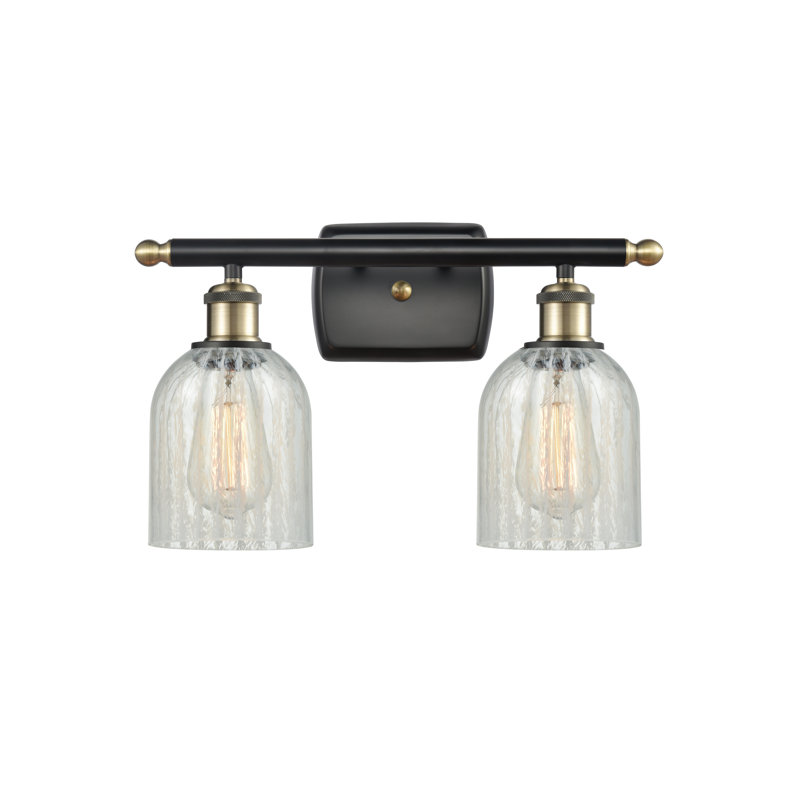 Éclairage de salle de bain à intensité variable 2 lumières Vella, Mouchette, Ampoule DEL 6 watts Vinage, Laiton antique noir