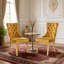 Chaise de salle à manger rembourrée en velours moderne avec dossier capitonné, garniture cloutée-750428908
