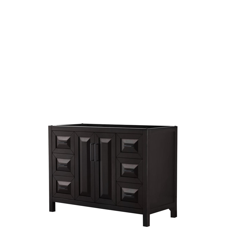 Daria 47'' W Single Bathroom Vanity Base, Dark Espresso/Matte Black