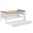 Twin-Size Daybed With Storage Shelves, Upholstered Backrest, USB Port, And Trundle-480993658