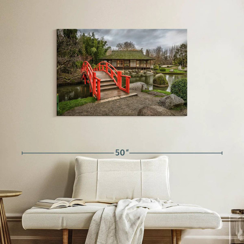 Lilie Bridge In Japanese Park, 26" H x 39" W
