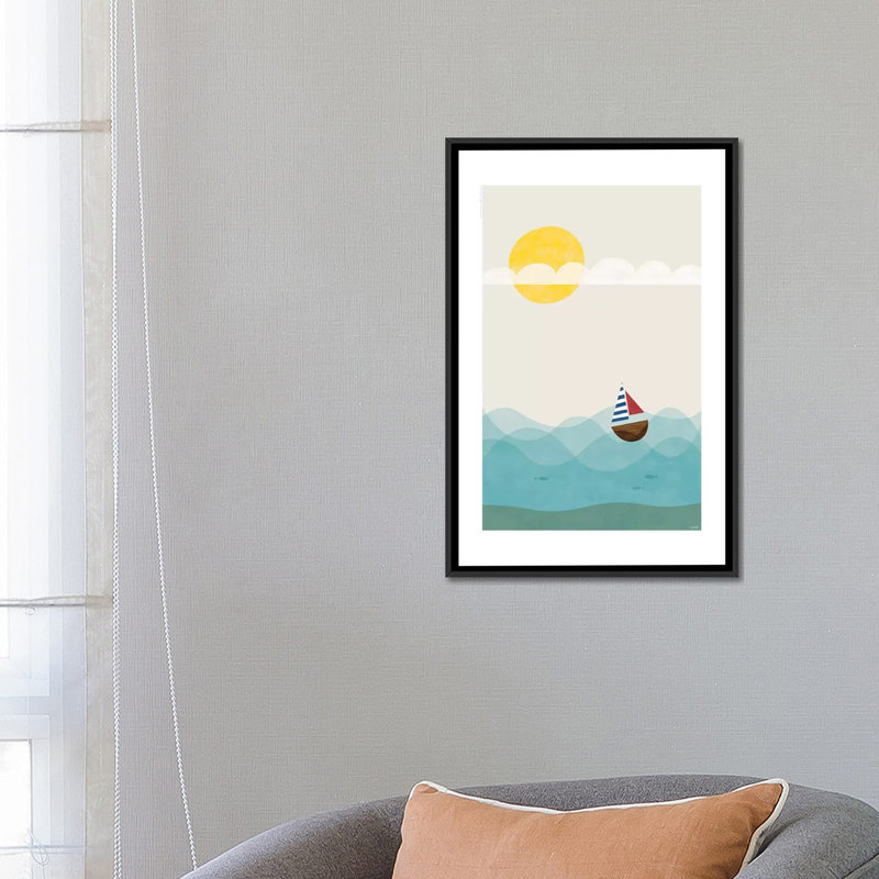 «Sea» par TomasDesign, impression sur toile tendue, H 26 po x l 18 po x P 1,5 po, Toile avec cadre noir, Pas de tapis