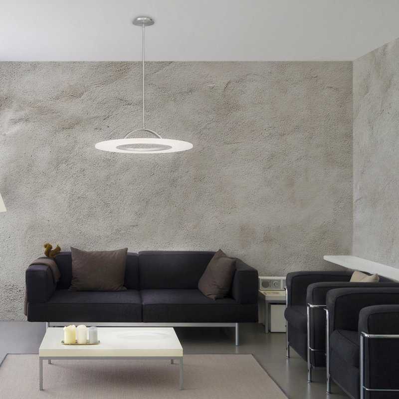 Zamir Acrylic LED Semi Flush Mount, Brushed Aluminum