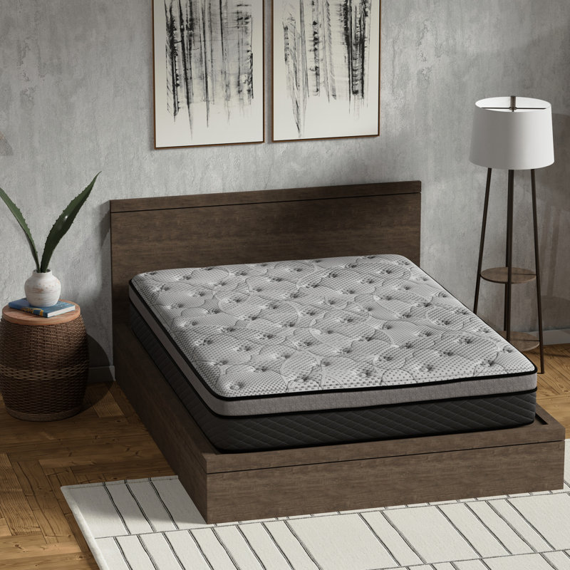 Matelas ferme de 12 po pour grand lit avec ressorts ensachés, mousse adaptative, bon isolant, support de bord complet, structure respirante pour le confort nocturne, panneau tricoté de 3/4 po, confort multiple