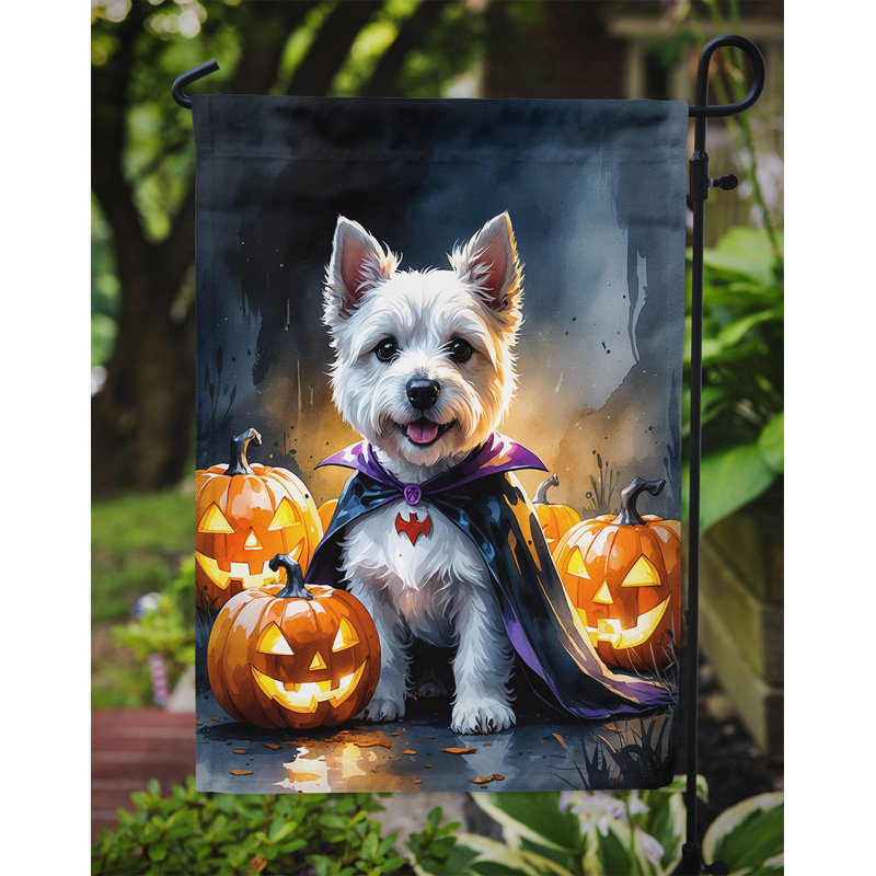 Drapeau de jardin chiot Halloween, Épagneul Westie