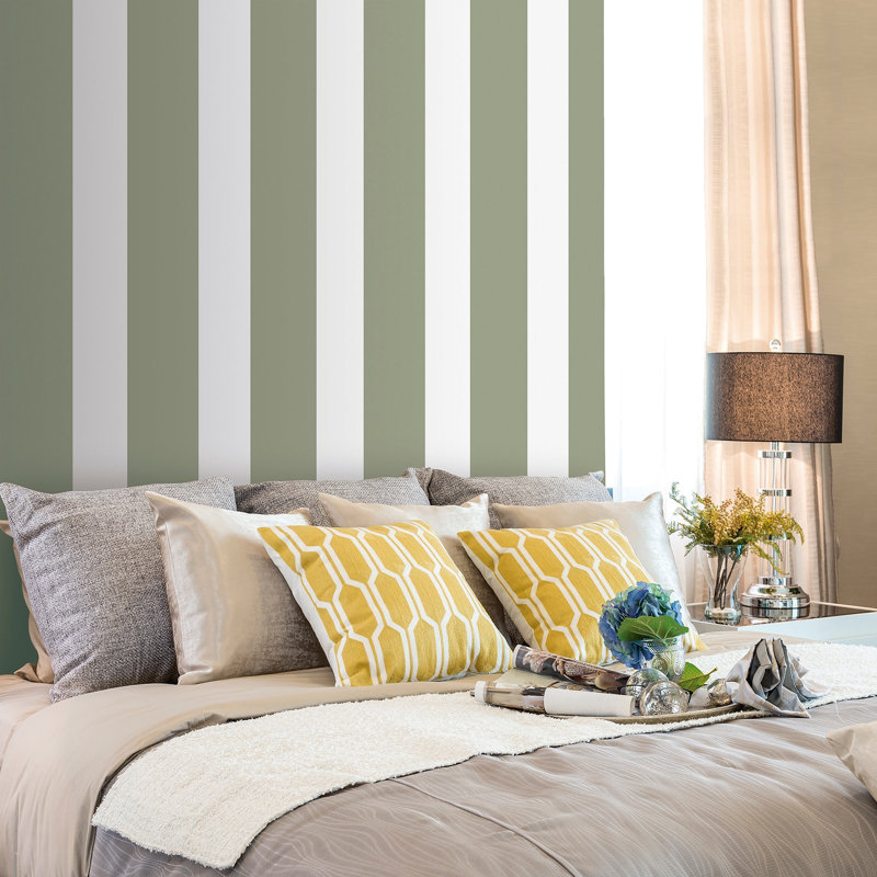 Essential Stripes King Wallpaper, Green