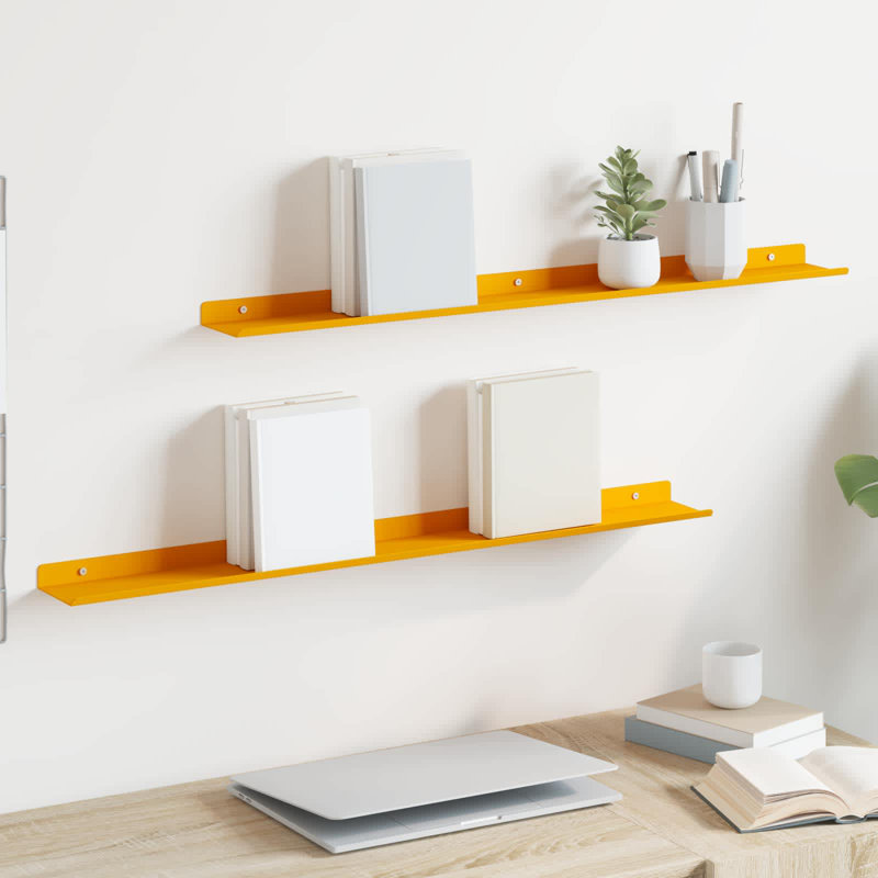 Steel Floating Shelf, Mustard Yellow