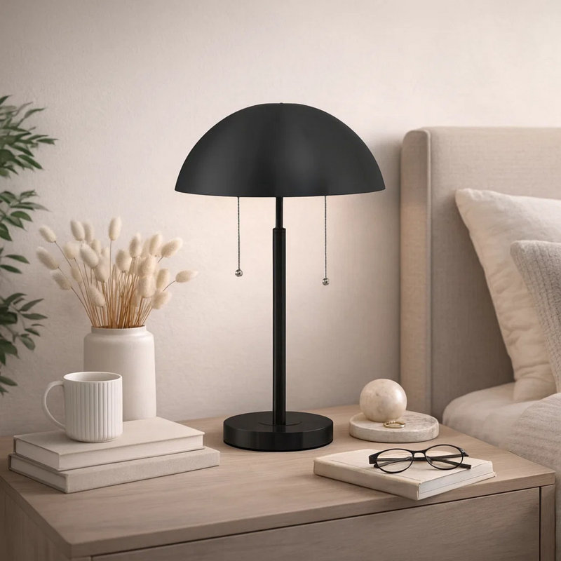 Lighting, 20"h, Table Lamp, Metal, Contemporary, Black, Black