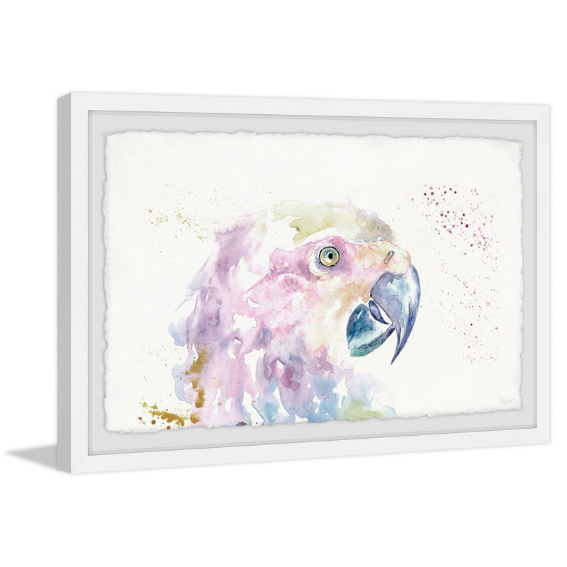 Parrot Colors by Parvez Taj - 1 Piece Single Picture Frame Painting, 20 cm H x 30 cm W