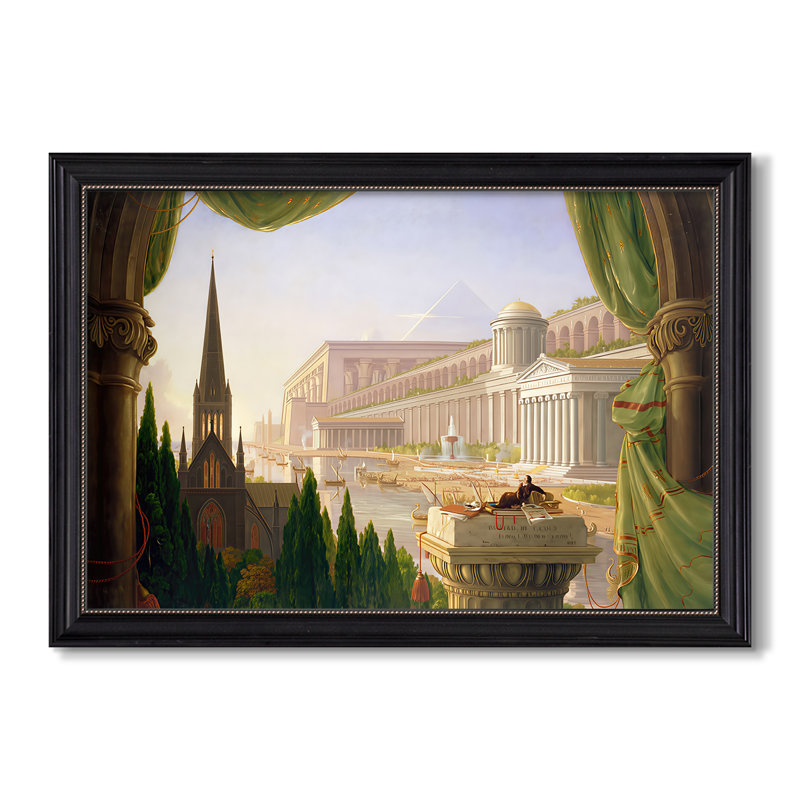 «The Architect's Dream», 1840 - Thomas Cole - Toile encadrée sur mesure, Matte Black Bead, No, 30X44