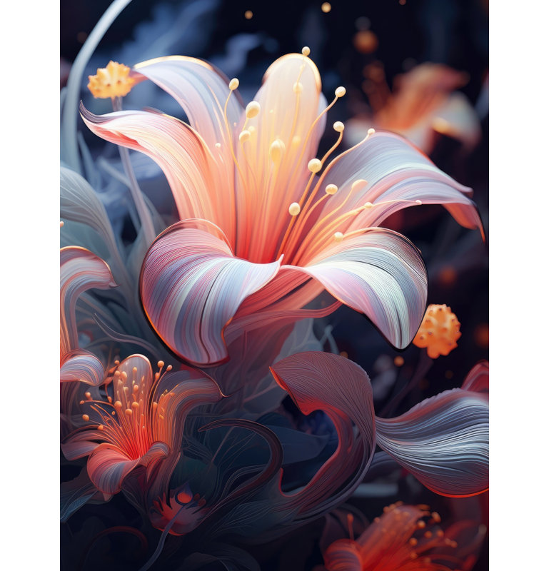 Astral bloom - 36"x48" Framed canvas