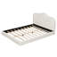Grand lit plateforme tapissier, beige