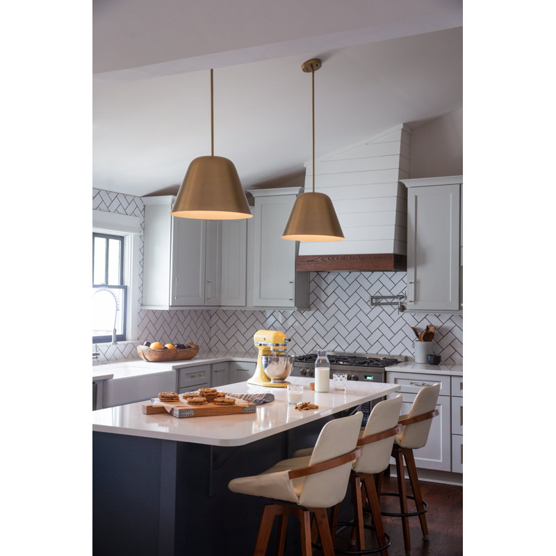 Cayson 1 - Light Lacquered Brass Pendant, Lacquered Brass, Lacquered Brass