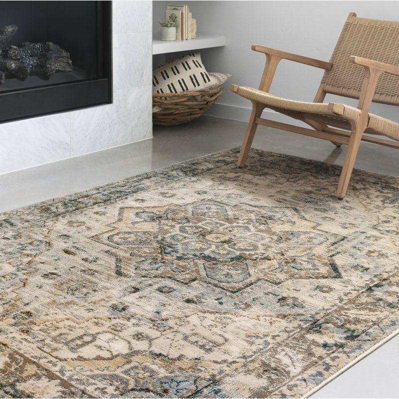 Tapis oriental brun Jeterson, Rectangle 5 pi x 7 pi 3 po