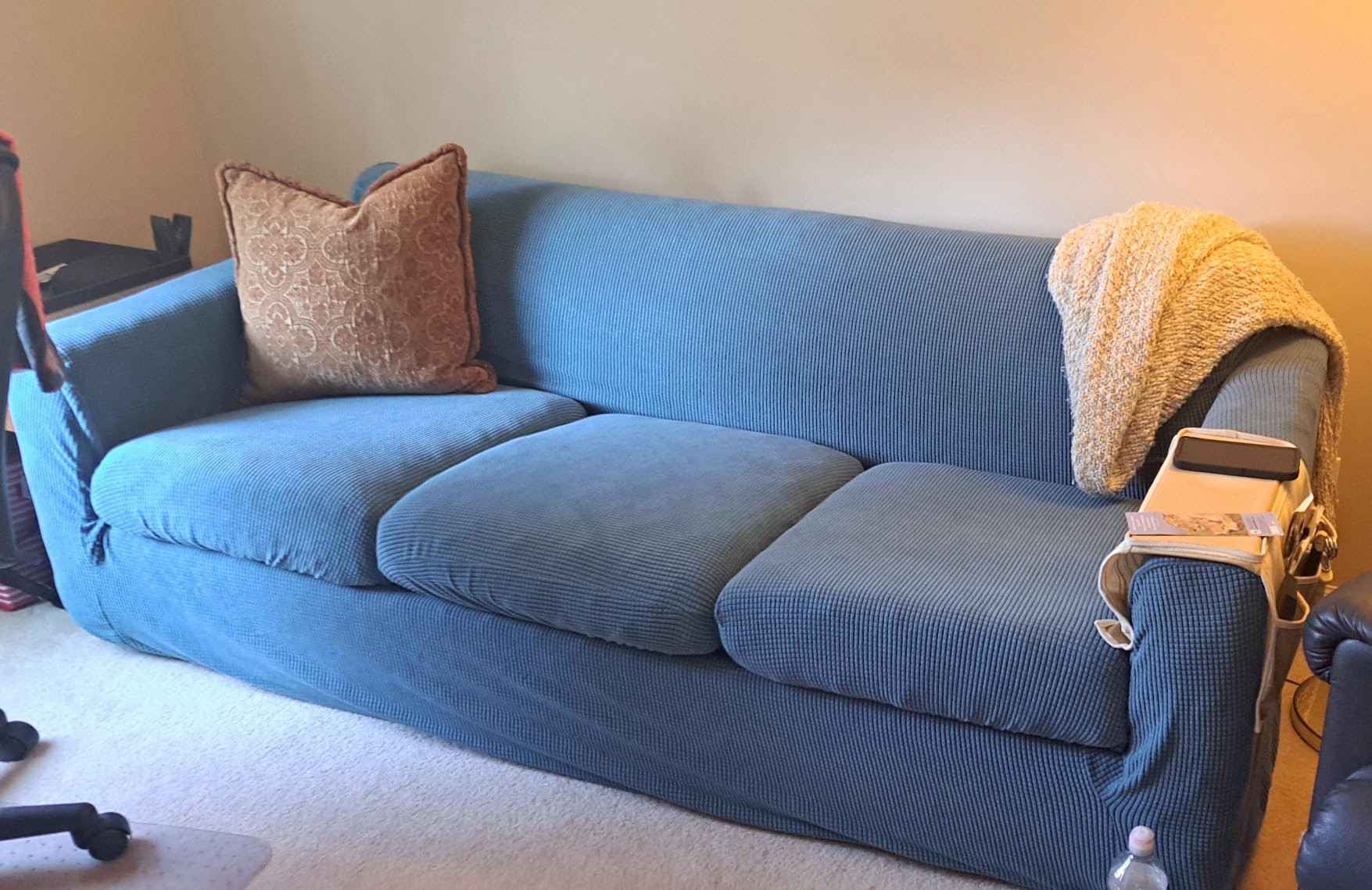 Umedas Dusty Blue 3 Piece Sofa Covers for 2 Cushion Couch Sofa Slipcover Soft Couch Cover Wayfair