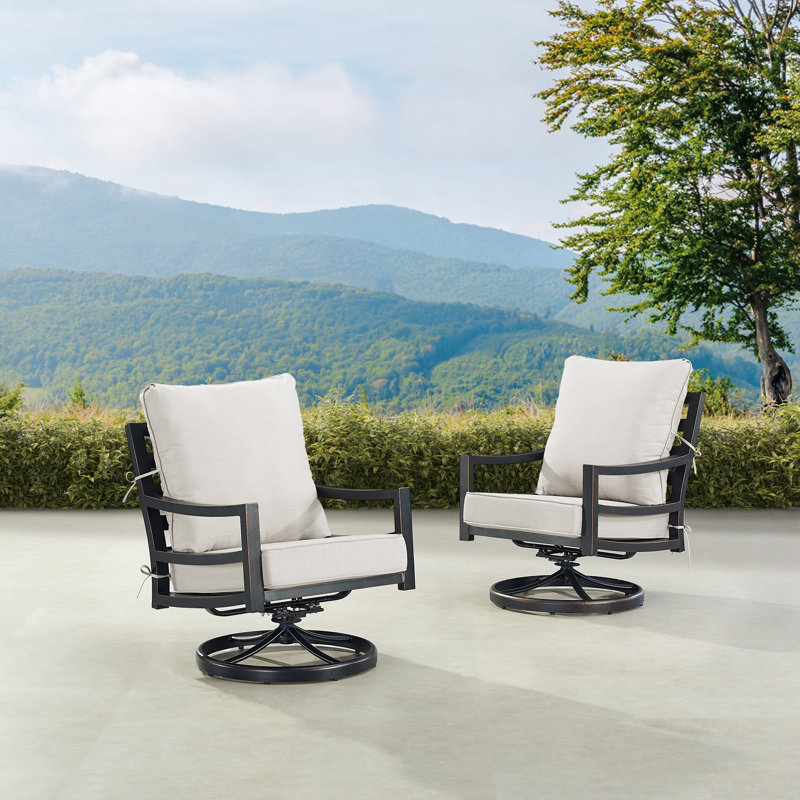 Sabrina Swivel Aluminum Outdoor Lounge Chair, Light Gray
