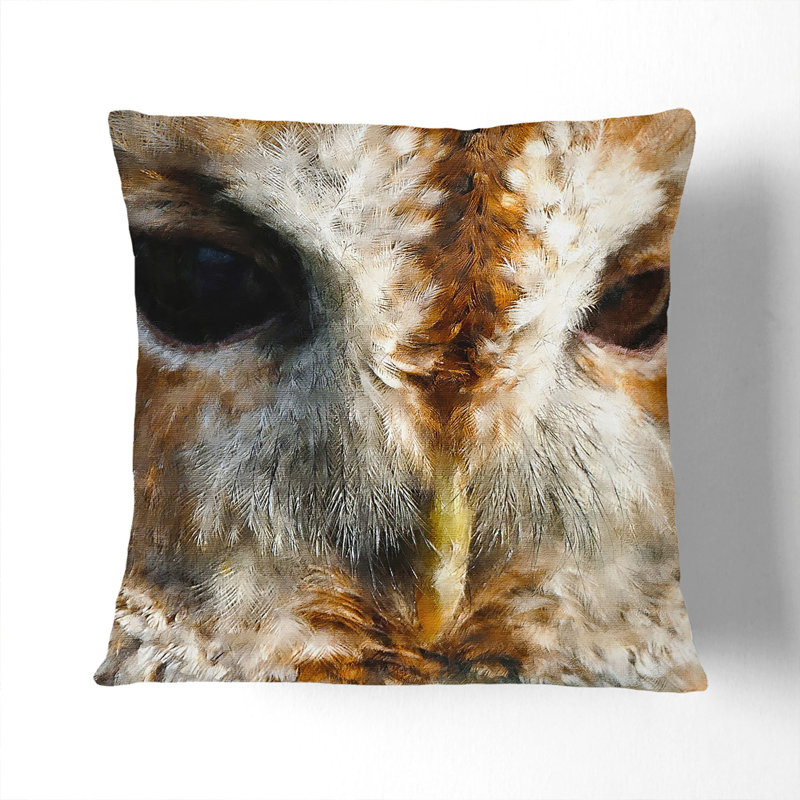 Tawny Owl Vol.2 Painting Square Throw Cushion, 40cm H x 40cm W x 15cm D