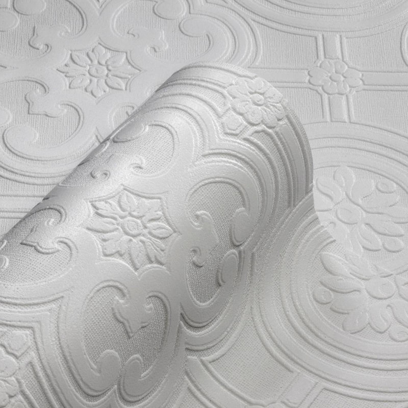 Anaglypta Luxury Blown Vinyl Baroque Wallpaper Paintable Textured White Relief RD80029