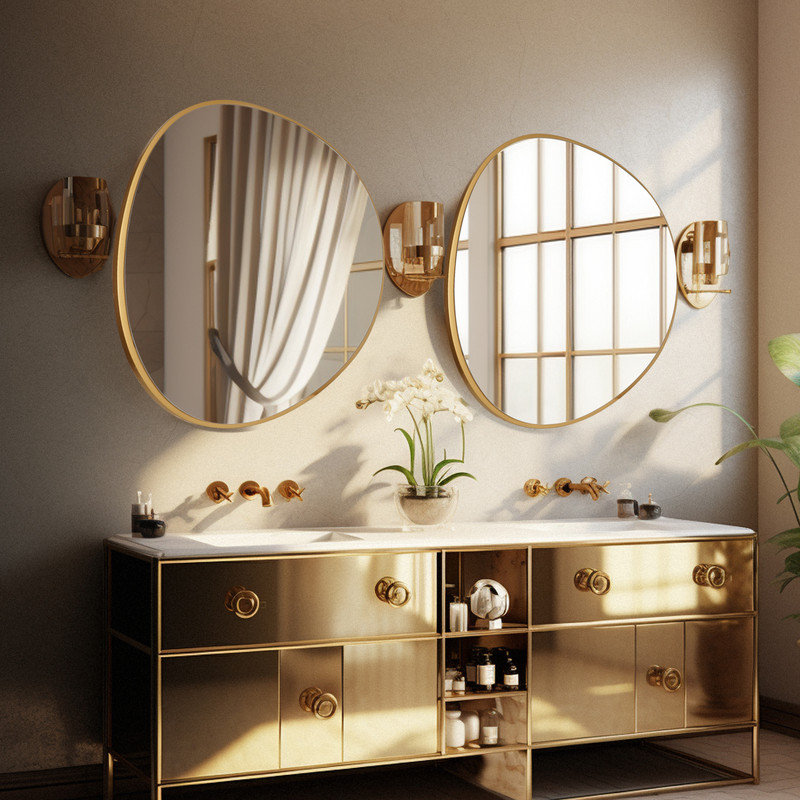 Nelly Asymmetrical Wall Mirror, 28" x 26"
