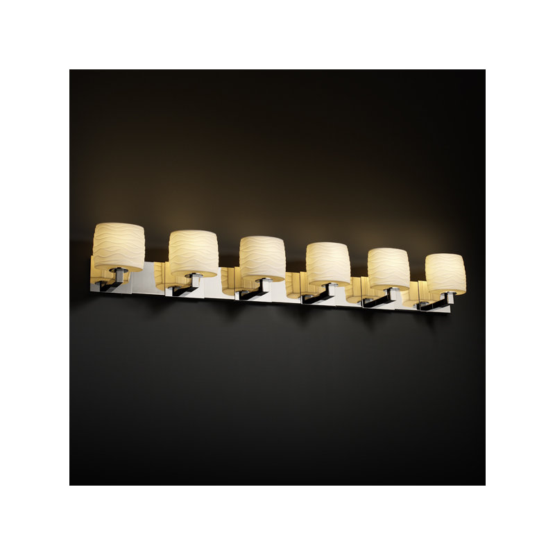 Araea 6 - Light Vanity Light, Bamboo, Polished Chrome