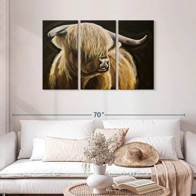 Brampt Highland Cow sur fond noir I