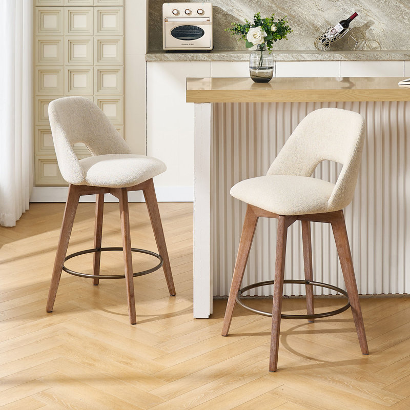 Lovetro 68.1cm Swivel Bar Stool, Beige