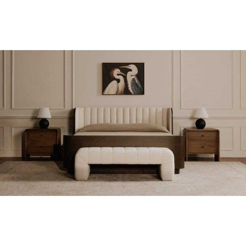 Verity Upholstered Bench, Oatmeal Polyester
