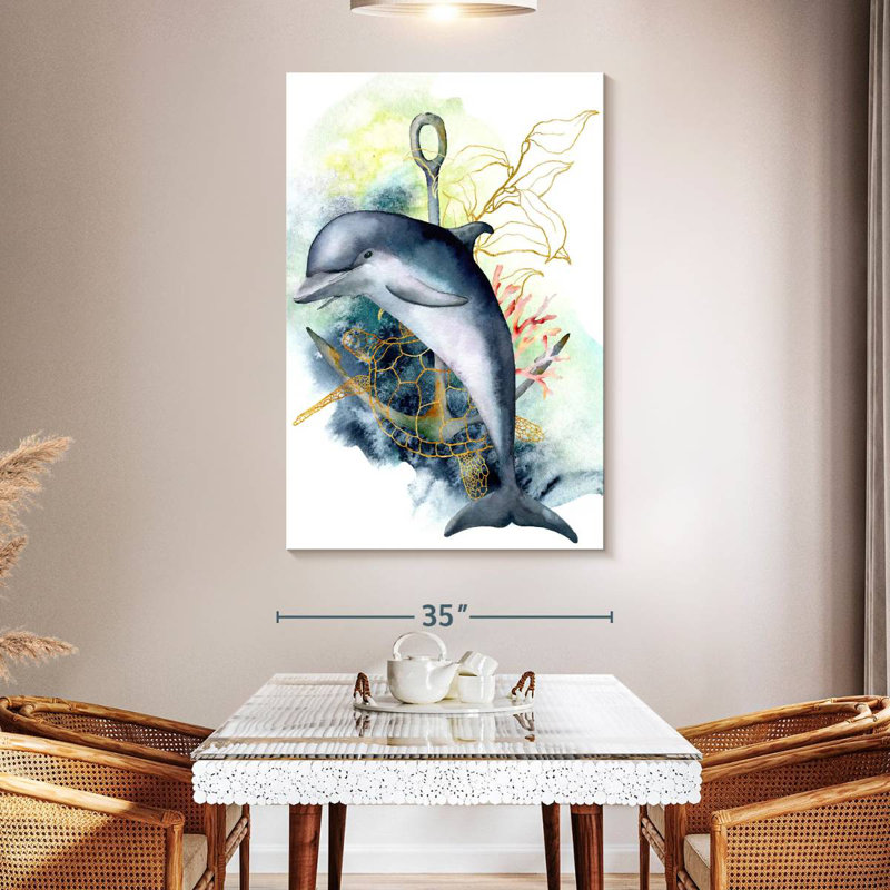 Brampt Dolphin Underwater, 51" H x 34" W