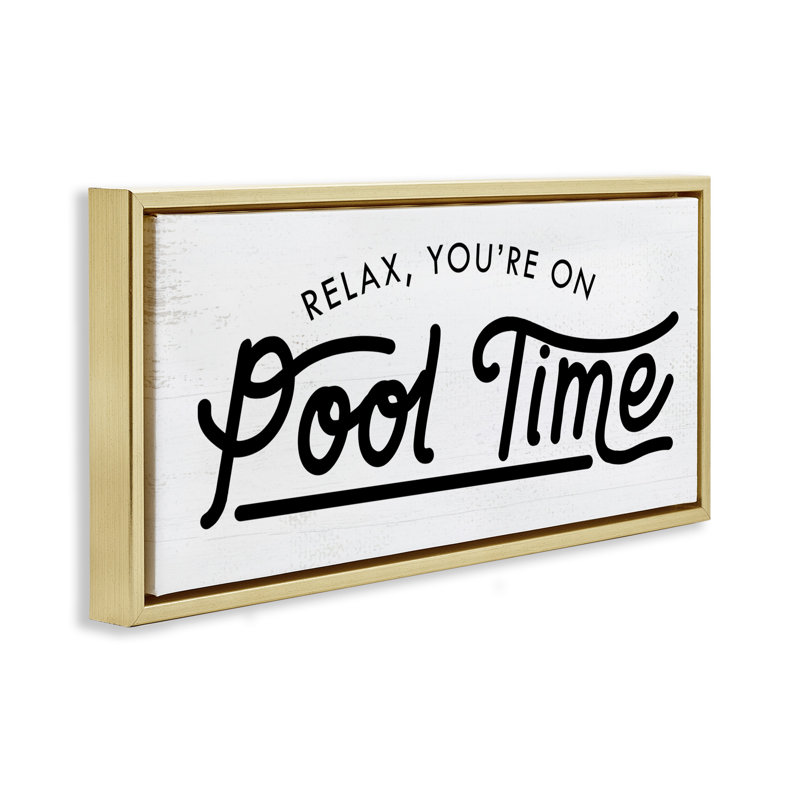 Art mural sur toile flottant "Pool Time Summer" par Daphne Polselli, Or, H 14 po x l 31 po