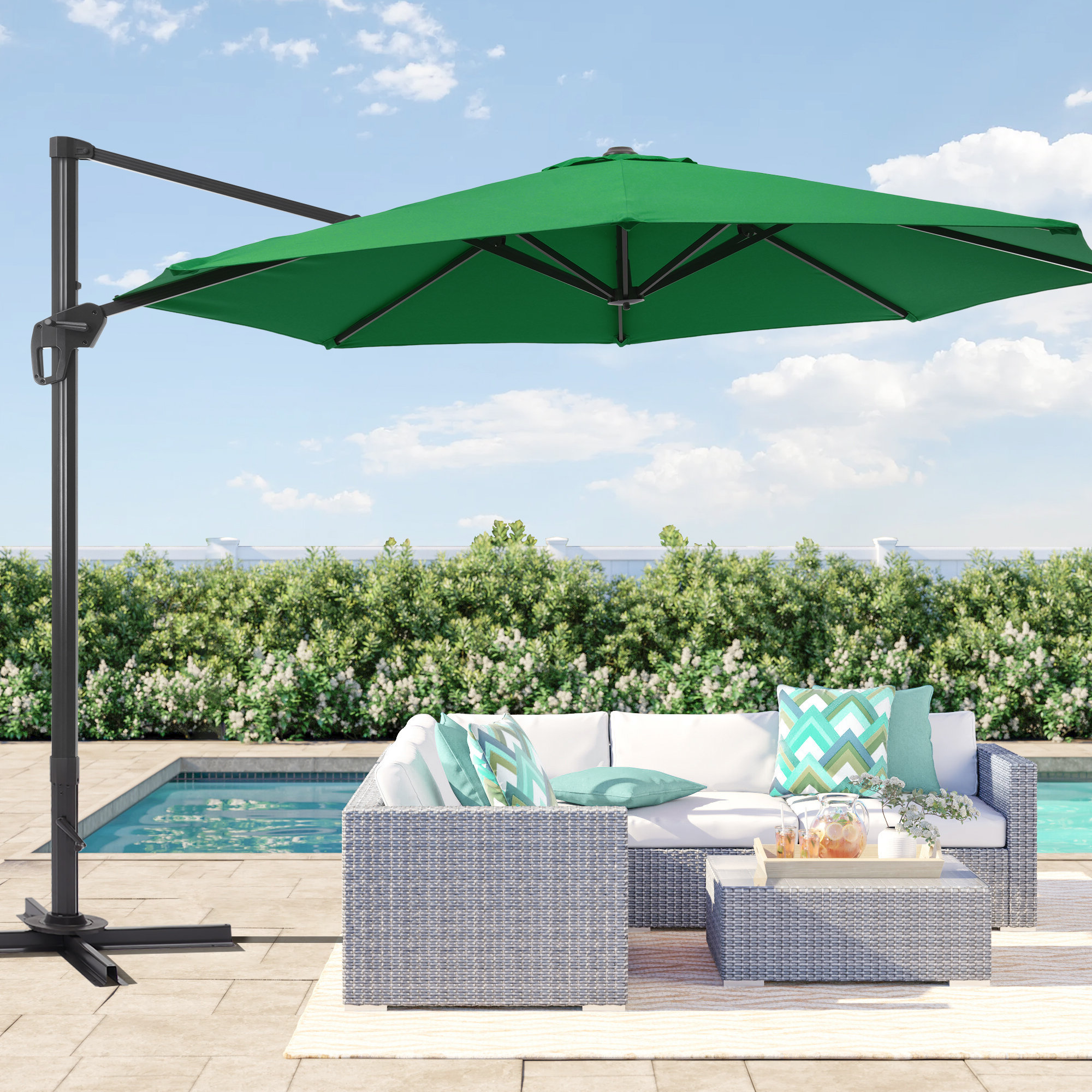 Arlmont & Co. 11FT Round Cantilever Umbrella(No Base) - Wayfair Canada