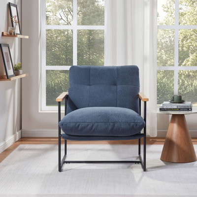 Chaise d'appoint avec coussin amovible bleu