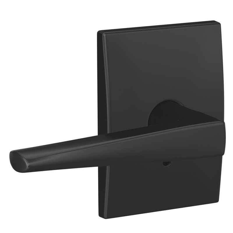 Custom Eller Hall-Closet and Bed-Bath Lever with Century Trim, Matte Black