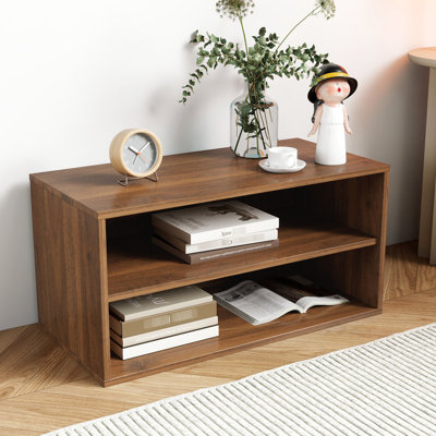 Organisateur de rangement pour armoire empilable - monté, 27,65 x 13,84 x 13,9 po, idéal pour l'organisation à la maison, les livres, les vêtements, les cadres, les souvenirs, l'abat-jour en noyer, le panneau de particules et le support