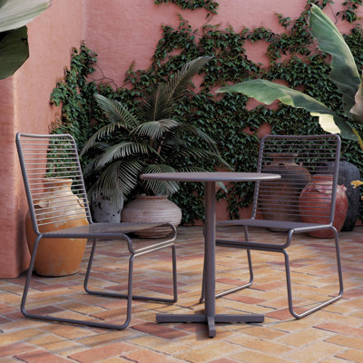 2 - Person Metal Patio Dining Set with Round Table