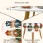 Ensemble de 2 tables basses triangulaires gigognes à l'aquarelle dessinés à la main avec quatre casse-noisettes différents