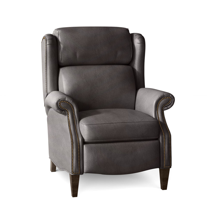 Miller Recliner, Aline Fumo Genuine Leather, Cobblestone, French Natural