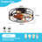 4-light Farmhouse Lantern Style Ceiling Fan With Light, Remote & Dimmable,6 Speed Settings And Timer, For Bedroom, Kitchen & Living Room(Bulb Included)