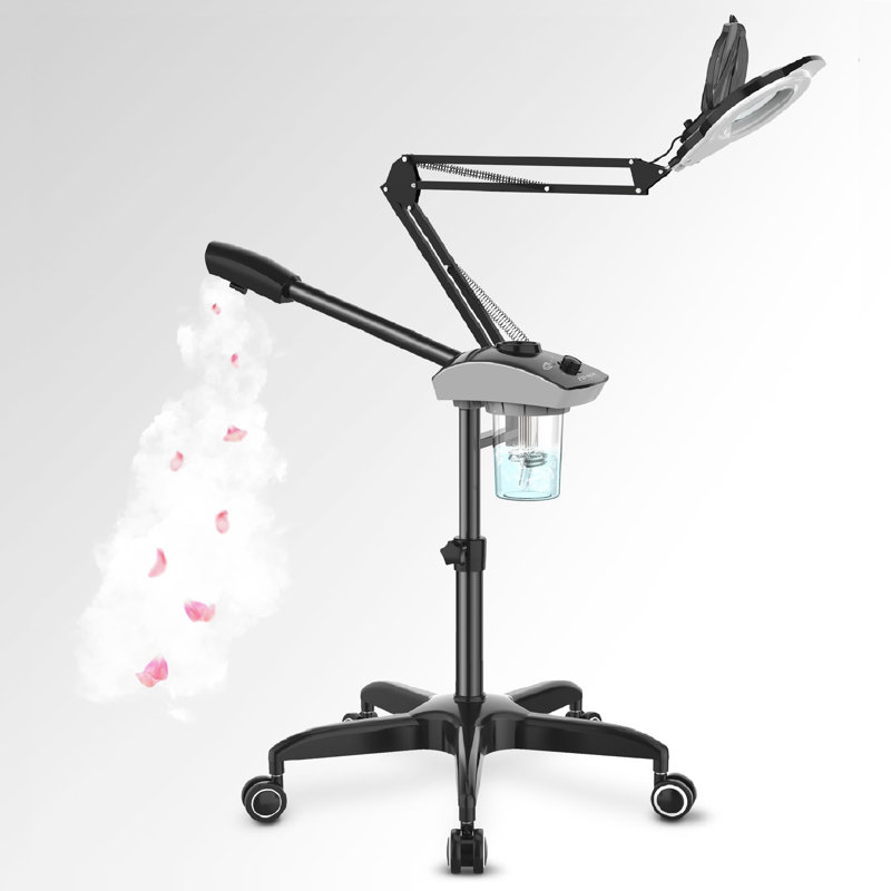 2-in-1 Freestanding Facial Steamer Makeup Organizer with 5X Magnifying Lamp
