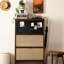 Armoire d'appoint en bois massif noyer noir