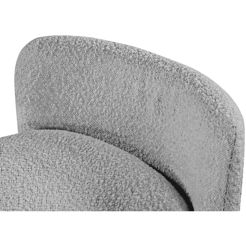 Peyton Boucle Fabric Bench, Grey Boucle Fabric