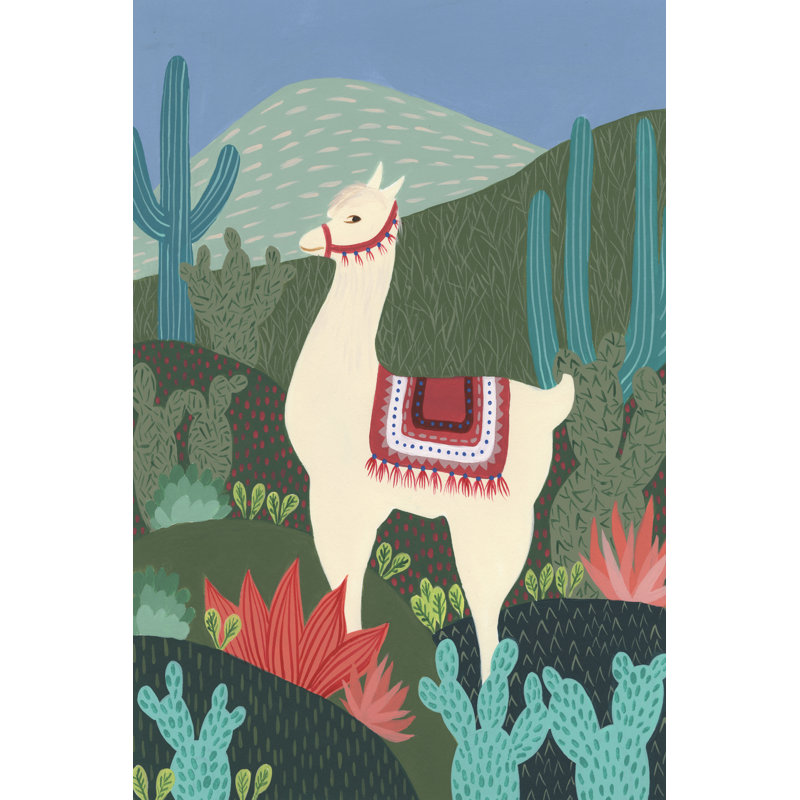 Desert Llama II - Graphic Art, 122cm H x 81cm W, Wrapped Canvas