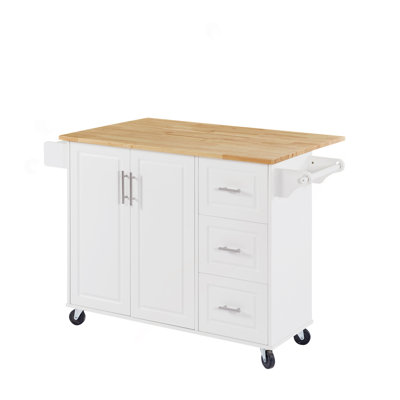 Versatile Kitchen Island With Expandable Countertop And Multiple Storage Options by 17 Stories