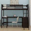 Lit mezzanine avec tablettes et bureau-423759733