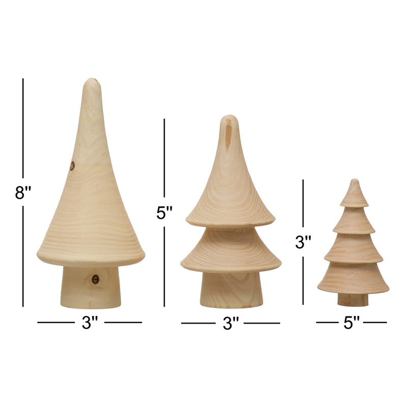 Ensemble d'arbre en bois 6 pièces