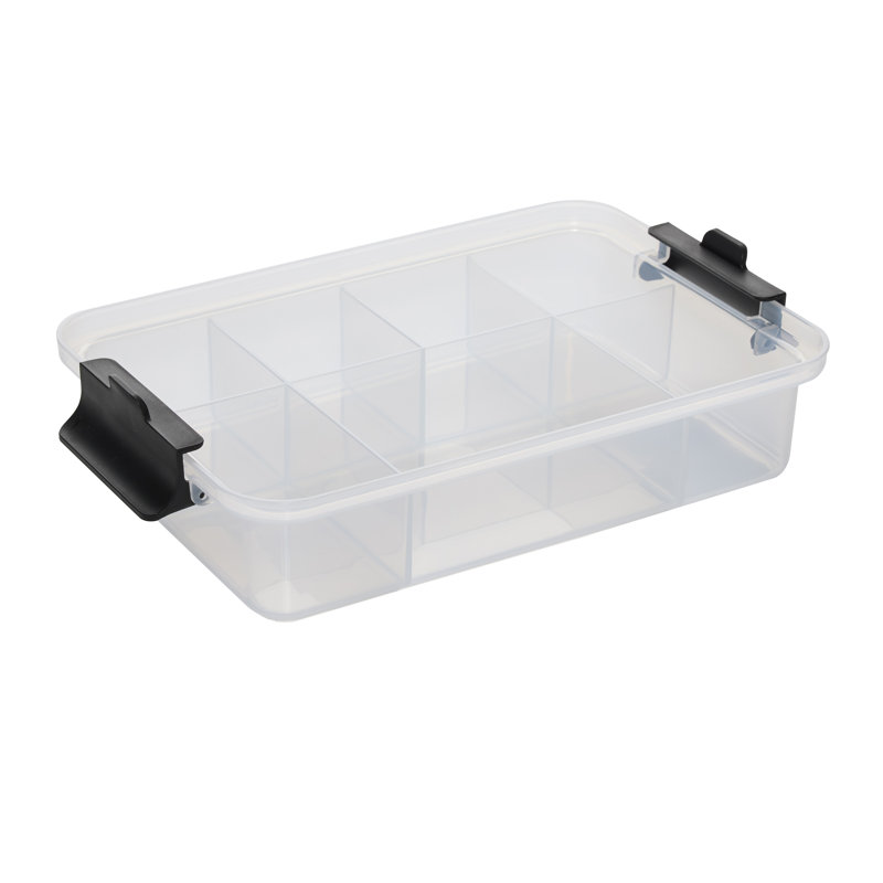 Farberware SnackleBox Board and Box, Portable Snack Box with 11 Snack Dividers, Rectangle Plastic Chopping Board Lid and Locking Handles, 20 x 32cm