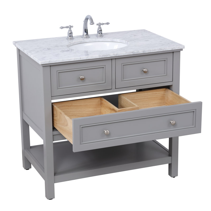 Voss 36" Single Bathroom Vanity Set, Grey