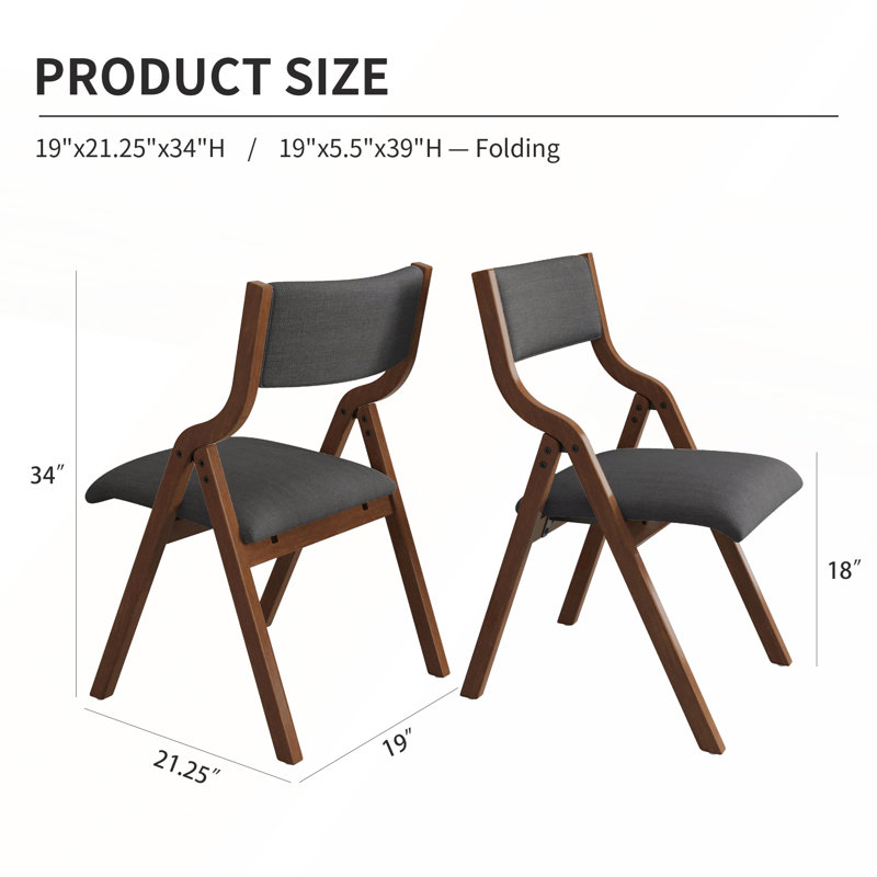 Chaise rembourrée pliante pour salle à manger, Gris matinal