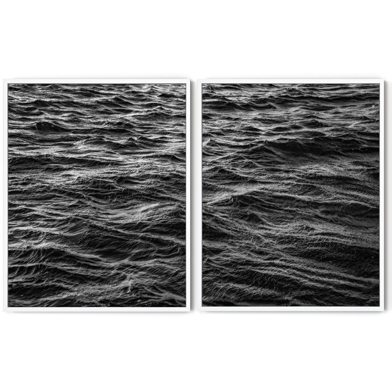 Mesmerizing Waves Pair, 29" H x 35" W, White