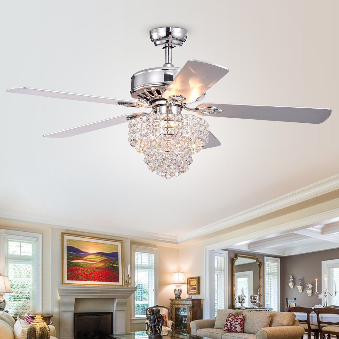 52'' Ceiling Fan with Light Kit Everly Quinn