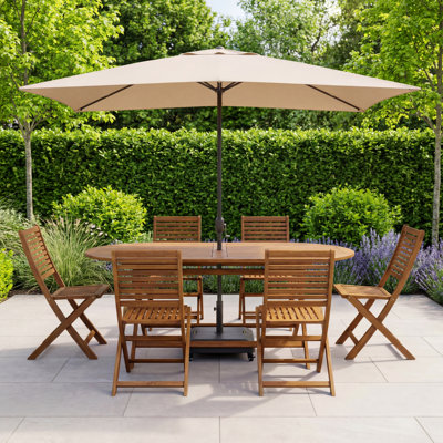 East Providence 6-Person Wooden Patio Dining Set